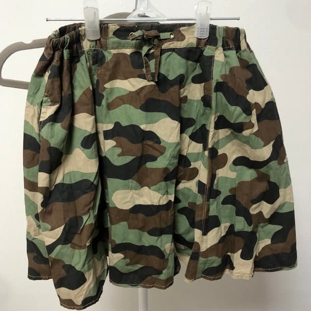 카모 밀리터리 치마바지