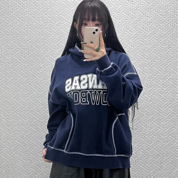 LEE 리 빈티지 스티치 컨트리 캔자스 타이포 후드티 L C10514