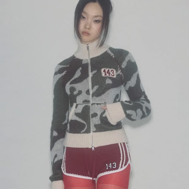 스컬프터 카모플라쥬 니트 집업