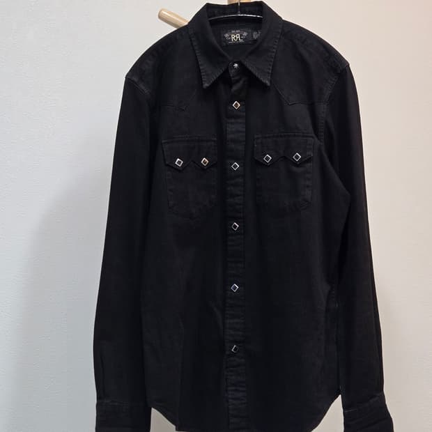 Rrl 콘초블랙셔츠 m