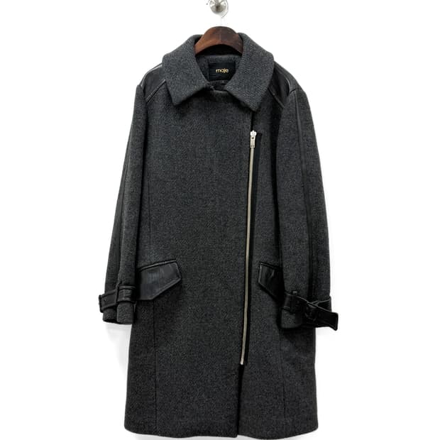 마쥬 울 블렌드 램스킨 디테일 코트