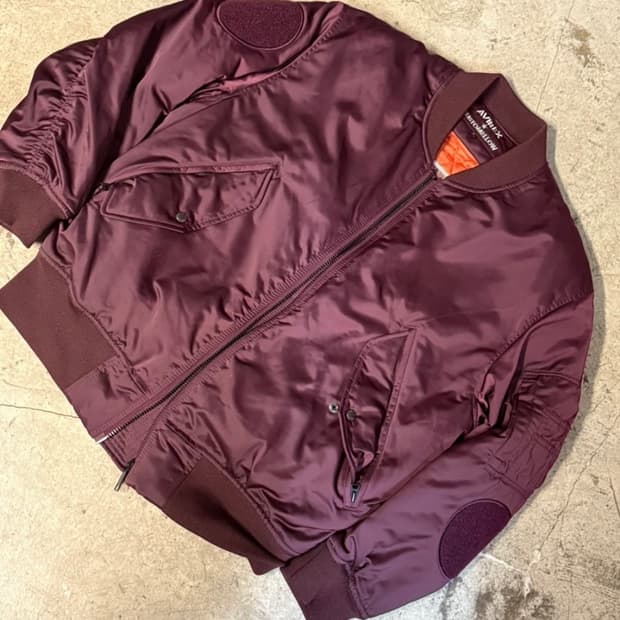 AVIREX 아비렉스 서울 버건디 MA-1 봄버 자켓 s