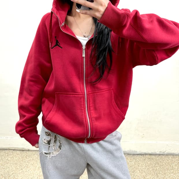 조던 후드집업 레드