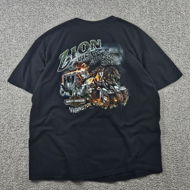 할리데이비슨 유타 워싱턴 자이온 반팔 티셔츠 ( XL ) / 11351