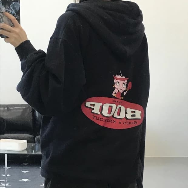 90’s Made USA 베티붑 복싱 프린팅 후드
