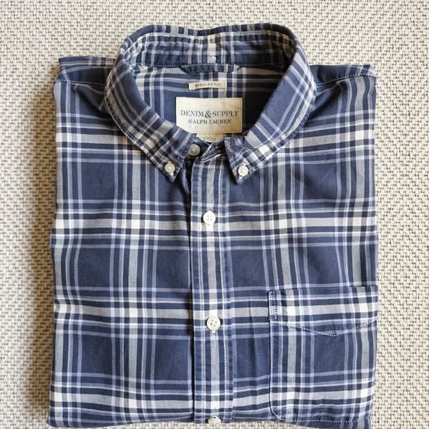 폴로 데님앤서플라이 플레이드 체크셔츠 L 
