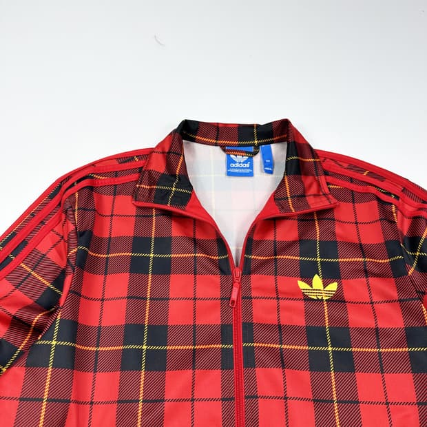 아디다스 파이어버드 타탄체크 트랙탑 져지 (XL)