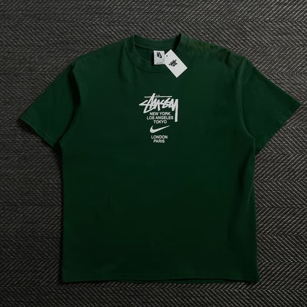 나이키 x 스투시 월드투어 티셔츠 그린o 4160