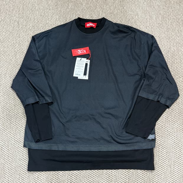 032C "게임" 레이어드 메쉬 셔츠 드레스 M사이즈