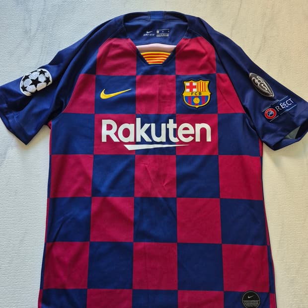 나이키19-20 바로셀로나 메시 홈유니폼 풀패치 M