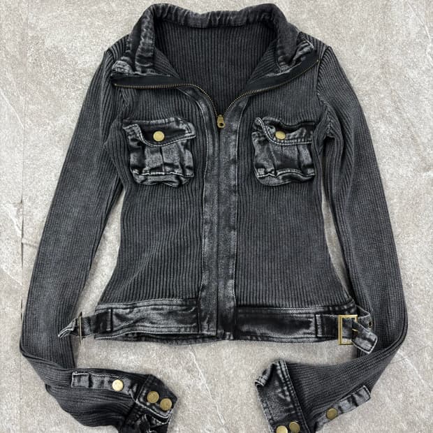 Vintage Knit Zip-up  