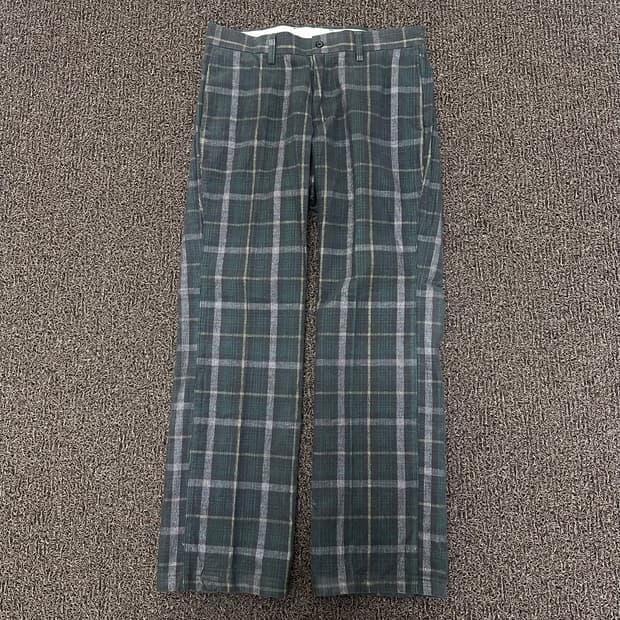 아디다스 타탄 체크 바지 32인치