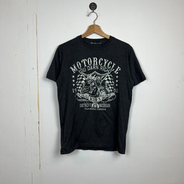 Balmy&Awaking 모터사이클 프린팅 반팔 티셔츠 M