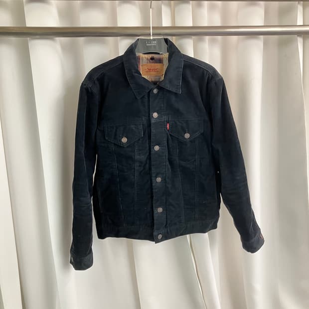 리바이스 블랙 코듀로이 트러커 자켓 M