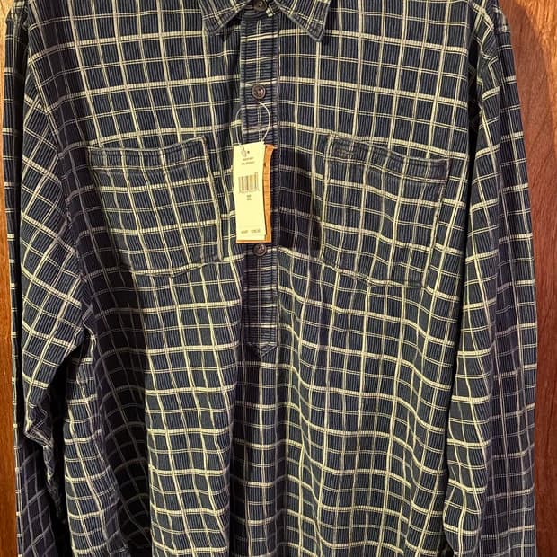 2XL RRL 인디고 체크 워크 셔츠