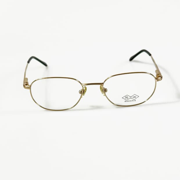90s ROSSINIS 골드 메탈 슬림 스퀘어 빈티지 안경