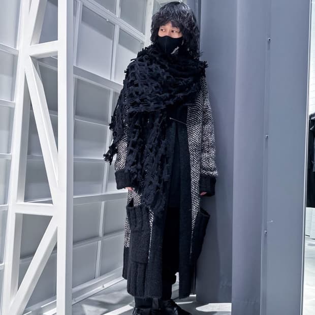 (3)요지야마모토 그라운드와이 롱니트코트