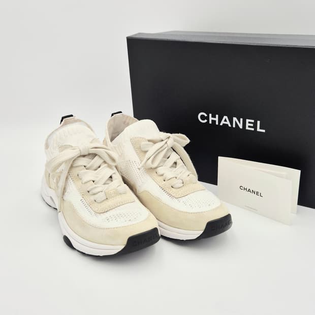샤넬 니트 스웨이드 스니커즈 G38750