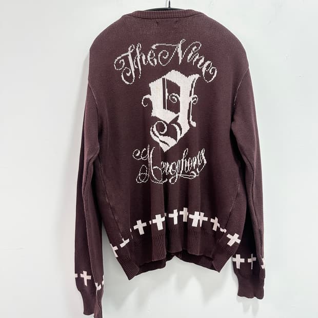 NINE MICROPHONES cross detail cardigan 