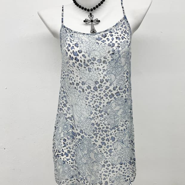 오리엔탈 블루 호피 슬립