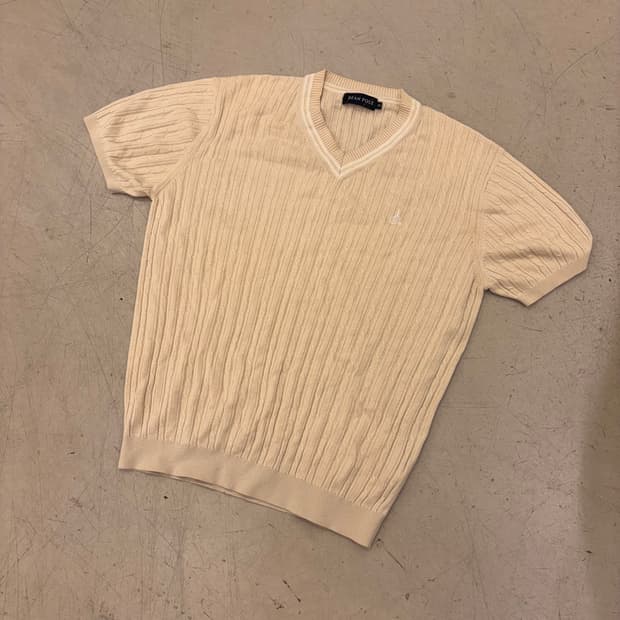 빈폴 케이블 반팔 니트