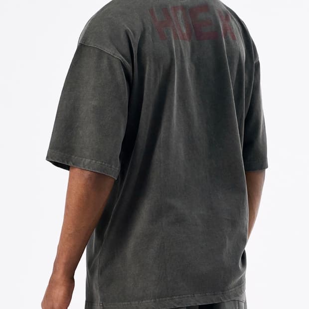 HDEX 메인 백 로고 피그먼트 숏 슬리브 반팔 티셔츠 XXL 2XL