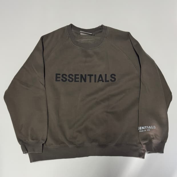 정품!! 피어오브갓 에센셜 기모 오버핏 맨투맨 M 카키