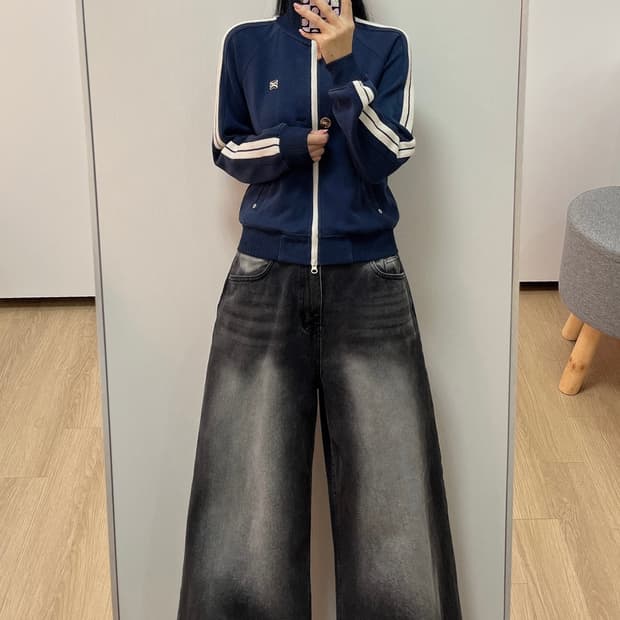 SATUR 새터 로턴 올 데이 네이비 트랙 집업 자켓