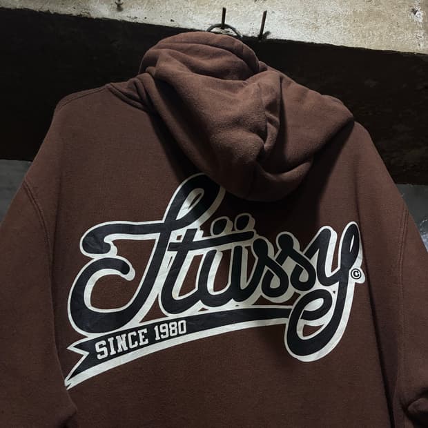 00s stussy 스투시 프린팅 후드집업