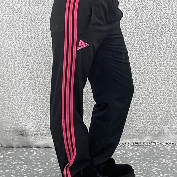 아디다스 Y2K 00's 블랙핑크 바람막이 트랙팬츠 90 C10362