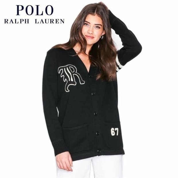 폴로 랄프로렌 바시티로고 니트가디건
