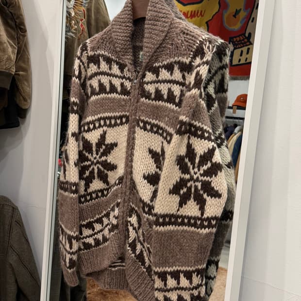 Vtg 빈티지 헤비울 코위찬 니트 집업