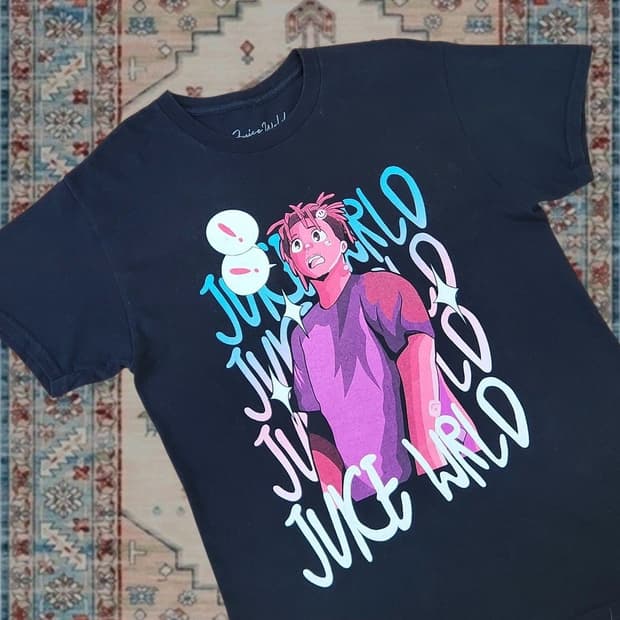 Juice WRLD 999 Club 그래픽 프린트 반팔 티셔츠 M