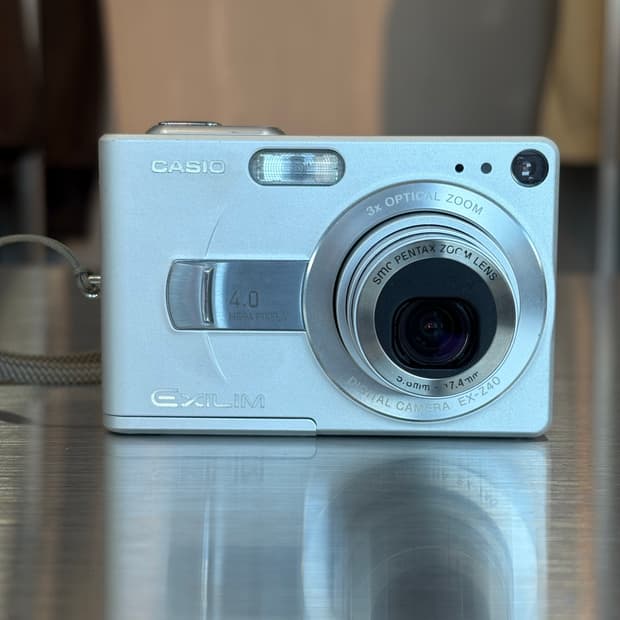 한글지원/도킹크래들)카시오 엑슬림 ex-z40 실버 빈티지디카