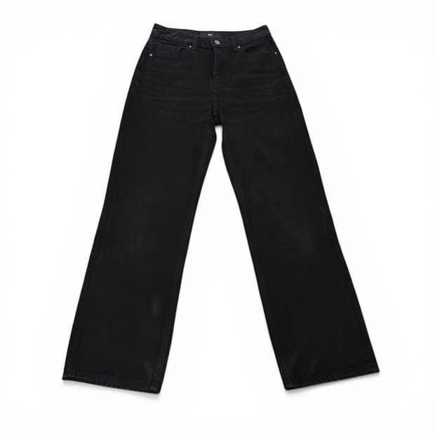 26 플랙 051 LOG 세미와이드 흑청 데님팬츠
