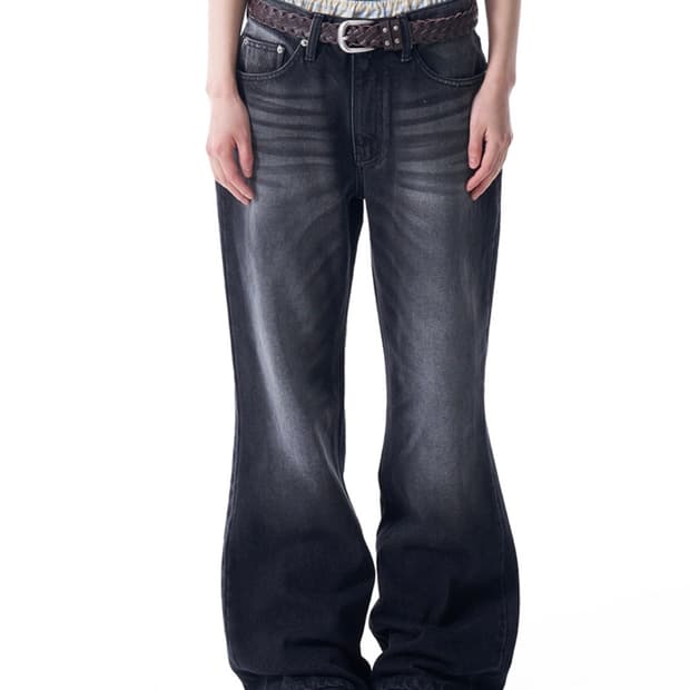 아캄 워시드 플레어 데님 팬츠 1