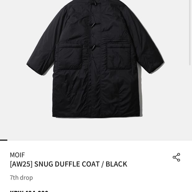 모이프 [AW25] SNUG DUFFLE COAT / BLACK/2