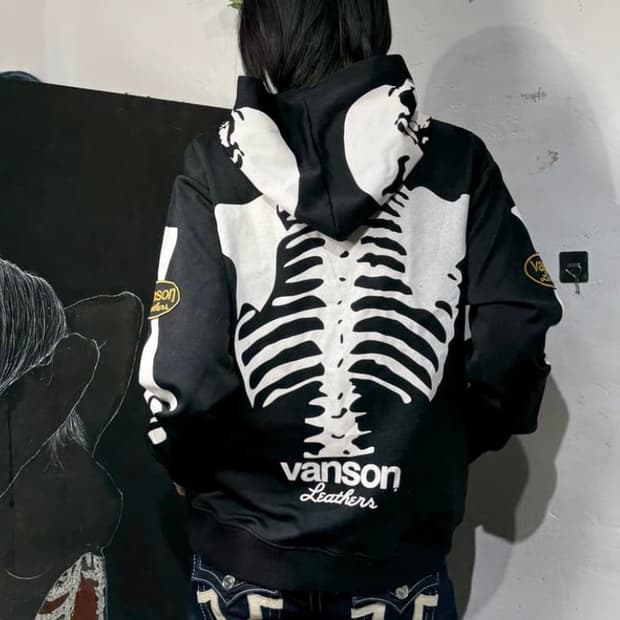 벤슨 스켈레톤 본 스컬 후드 집업 L