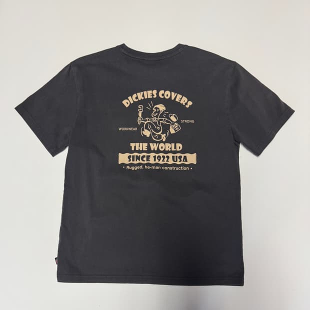 공용!! 디키즈 Dickies USA 뒷 프린팅 워크웨어 반팔 티셔츠 S