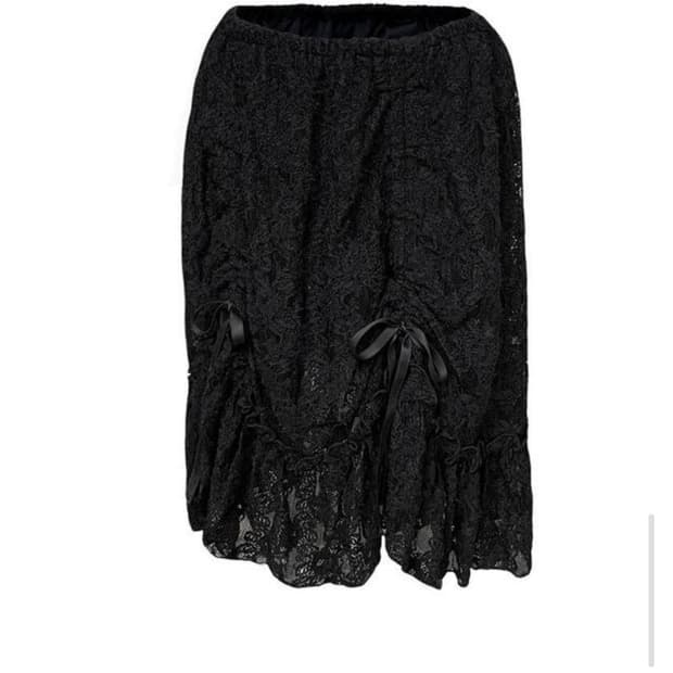 어텀 바이브  레이스 미디 스커트 블랙 autumn vibe 