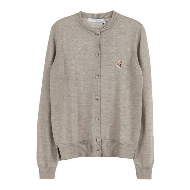 메종키츠네 폭스헤드 가디건 베이지 M