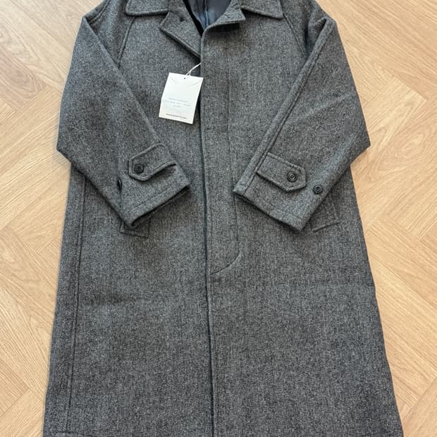 리넥츠 헤링본 울 발마칸코트 - 그레이 2사이즈