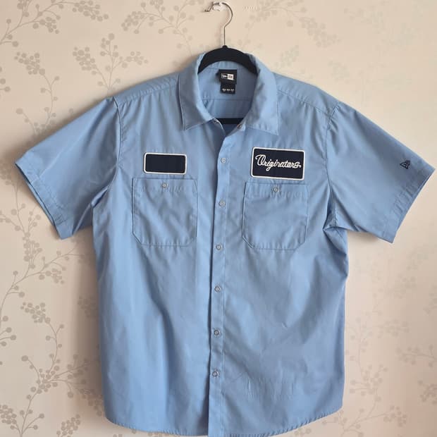 뉴에라 Originators 반팔 셔츠 하늘색 100