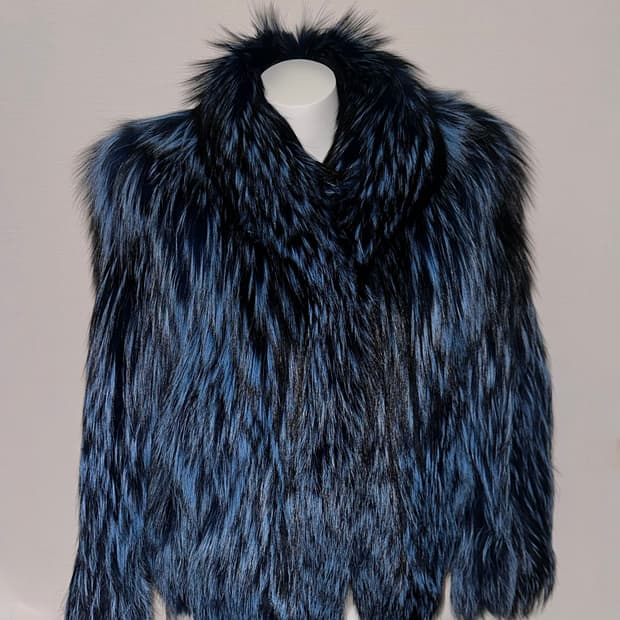 빈티지 블루 폭스 퍼자켓