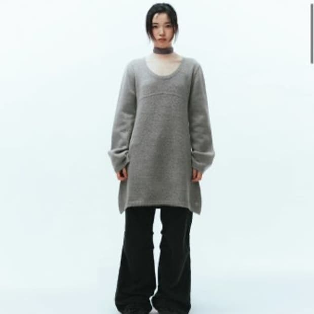 코이세이오 부클 니트 원피스 그레이 1