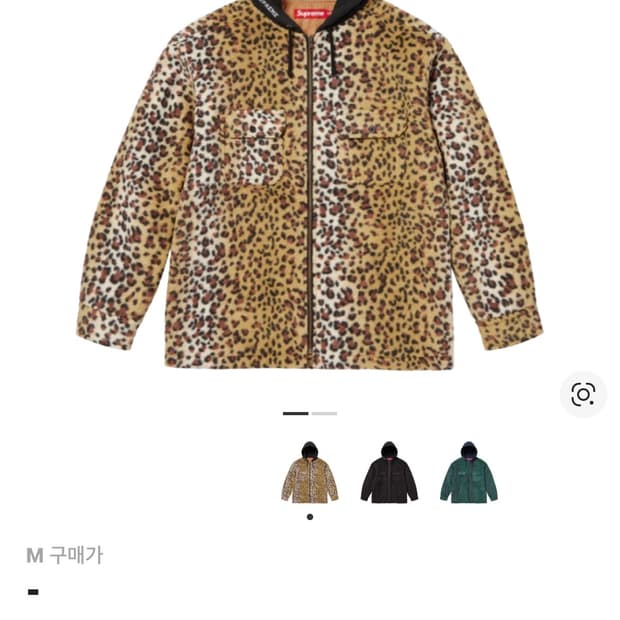 슈프림 레오파드 후드 자켓 m