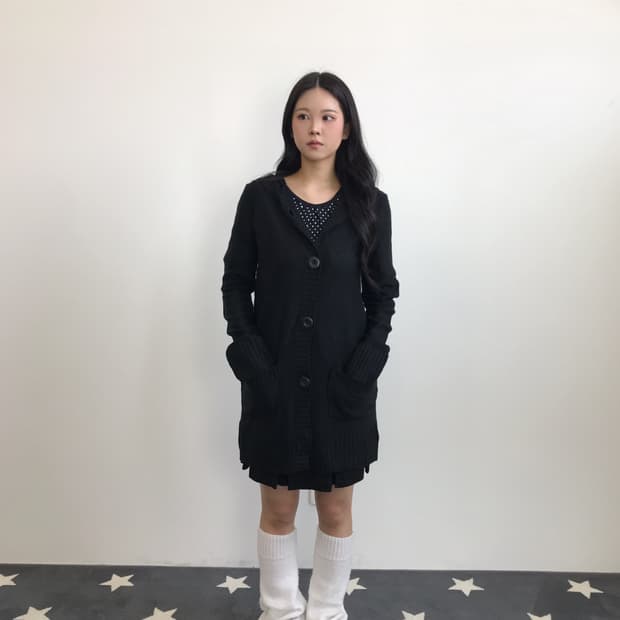 Putielal Black Acrylic Cardigans