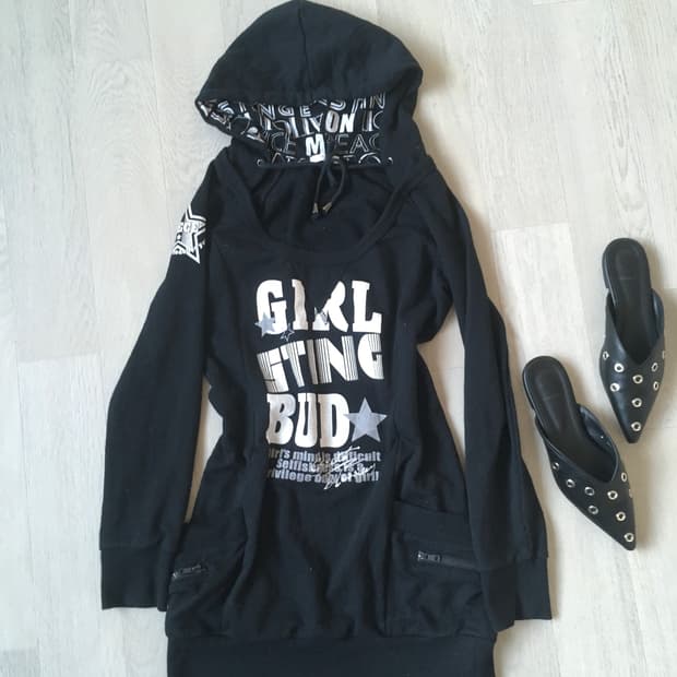 jpn vintage punk printing cargo hood ops