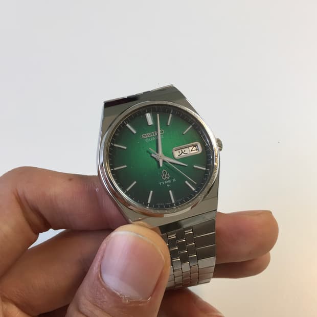 70s seiko type 2 green gradation dial