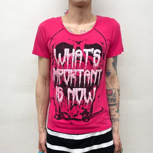 Big Skull Blood Pink T-shirt